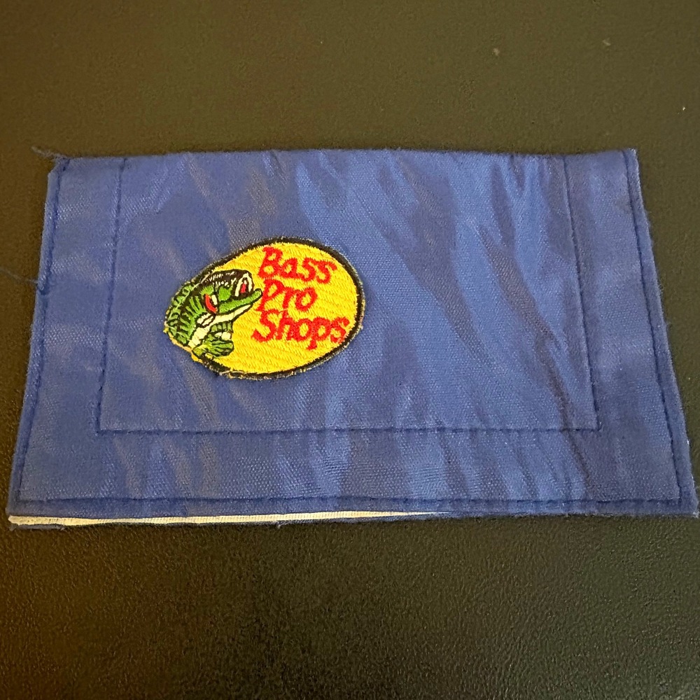 Bass Pro Shops Embroidered Logo Blue Pouch Holder‎ Wallet